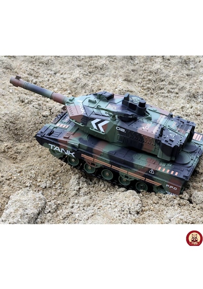 Oyuncak 2.4 Uzaktan Kumandalı Su Bombası Atan Tank Buharlı 1200 Şarjlı Sesli Gövdesi 360 Hareketli Gövde Yeşil