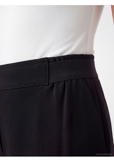 Lcwaıkıkı Classic Siyah Beli Lastikli Kadın Pantolon