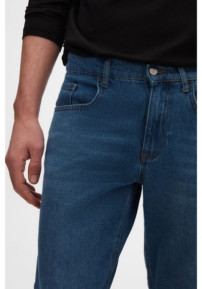 D's Damat Ds Damat Comfort Fit Mavi Düz Jean Kot Beş Cepli Yıkamalı Denim Pantolon 3hcj3ort00103 701