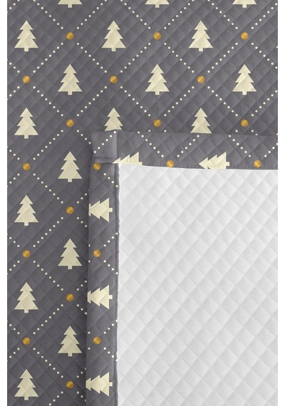 Çam Ağacı Gri Genç Odası Tek Kişilik Pike Takımı - Geometrik Hardal 160x220 Cm Kapitone Yatak Örtüsü Fısıltılı Göl İzi