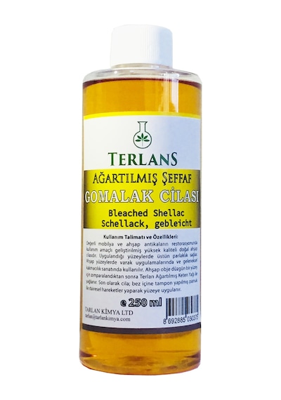 Terlans Ağartılmış Şeffaf Kalite Gomalak Cilası 250 ML