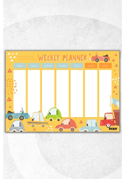 Çocuk Haftalık Planlayıcı - A4 - 30 Yaprak - Öğrenci Planlayıcı - Okul Planlayıcı - Ders Programı - 0540 Çok Renkli