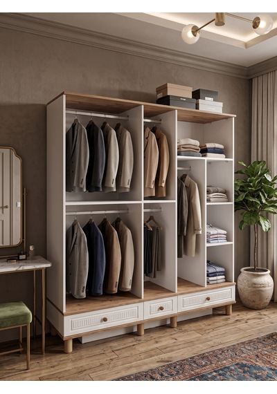 %100 Mdf-aytaşı-bohem Mahlas 5 Kapaklı Aynalı Gardırop