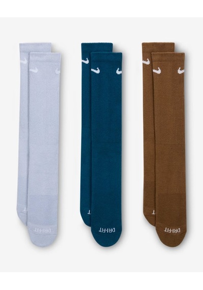 Nike Sx6888-970 Everyday Plus Destekli Antrenman Crew Çorapları 3 Çift Cok Renklı