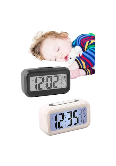Gece Dijital Masa Saati Dijital Alarmlı Led Ekran Pilli Çalar Saat Diğer 10013146