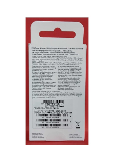 Galaxy A37 5g Ep-t2510nwegww Typec Hızlı Şarj Ataptörü 25wat -beyaz Samsung Uyumlu A