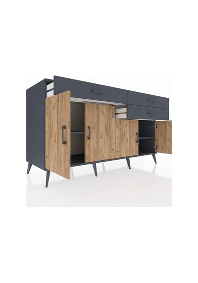 Kronos Konsol 2 Raflı 3 Çekmeceli 4 Kapaklı 176x59x99 Antrasit-ça Antrasit-çam/antrasit Kronos Konsol 2 Raflı 3 Çekmeceli 4 Kapaklı 176x59x99 Antrasit-ça Antrasit-çam/antrasit