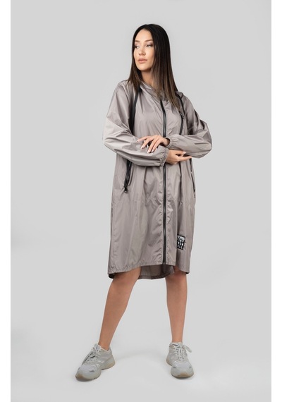 Pua Fashion Vizon Kapşonlu Uzun Yağmurluk 001