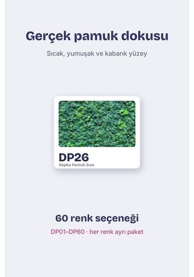 Depka Pamuk Sıva Dp26 2 Kg 7-8 M² İpek Sıva Alternatifi Isı Ve Ses Yalıtımlı Dekoratif Sıva