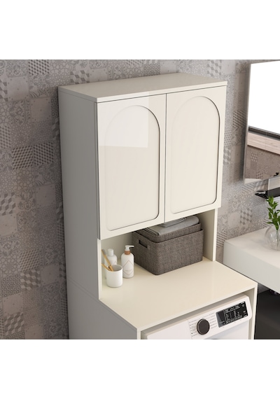 Lyon Çamaşır Makinesi Dolabı V102 - Krem Krem
