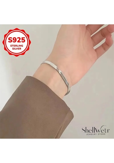 Unisex Luce Gümüş Kaplama Unisex İtalyan Bileklik