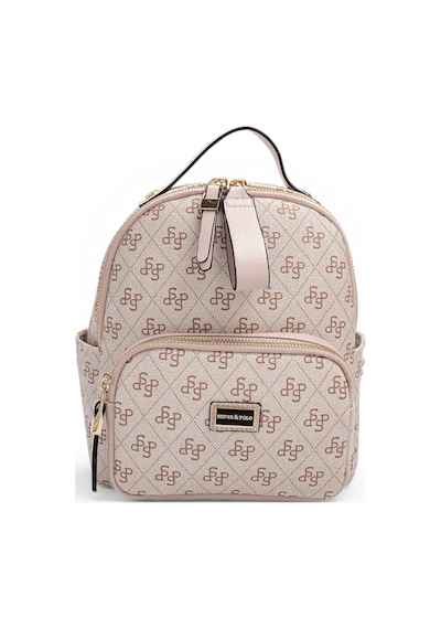 Silver & Polo Silver Polo Pembe - Pudra Monogram Kadın Sırt Çantası Sp1130