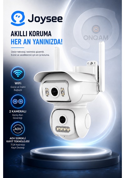 2 Kameralı Wifi 6mp Hareket Algılamalı Adaptörlü Güvenlik Kamerası