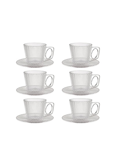 220 Ml Çay Fincanı Ve Tabağı Seti 6'lı Çok Renkli