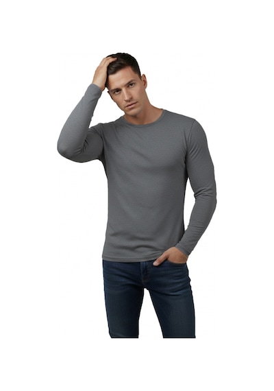 Deep Sea Deepsea Antrasit Dar Kalıp Likralı %90 Pamuk Erkek Sweatshirt Vücuda Oturan İnce Penye Sweat 2300423 Deep Sea Deepsea Antrasit Dar Kalıp Likralı %90 Pamuk Erkek Sweatshirt Vücuda Oturan İnce Penye Sweat 2300423