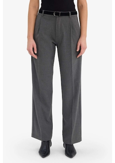 Defacto Wide Leg Çift Cepli Yüksek Bel Düz Paça Pantolon G6702ax25augr99 Gri-gr99