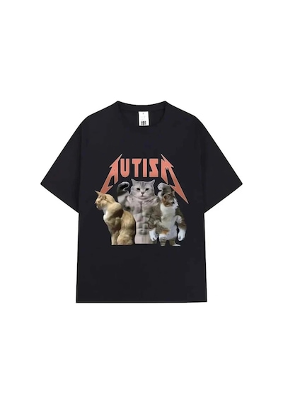 Tarzsokak Siyah Autism Cats Unisex Siyah