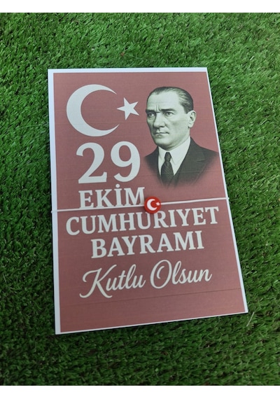 10 Adet Kırmızı Türk Bayraklı 29 Ekim Hediye - 29 Ekim Cumhuriyet Bayramı Hediye - Jelatinli