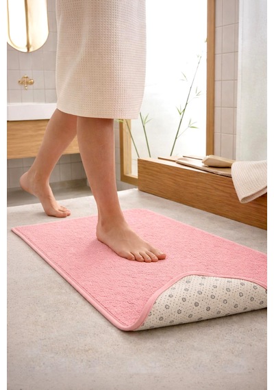 Kaymaz Tabanlı Yumuşak Banyo Paspası Halısı 40x60 Cm Mavi