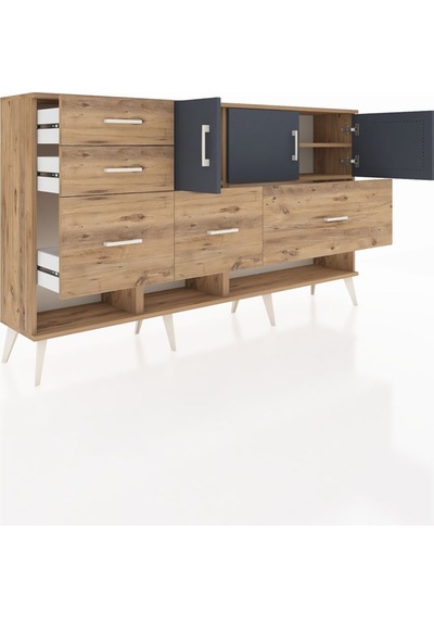Arges Konsol 3 Raflı 5 Çekmeceli 3 Kapaklı 176x30x99 Çam-antrasit/çam Antrasıt/atlas Çam - Atlas Çam Arges Konsol 3 Raflı 5 Çekmeceli 3 Kapaklı 176x30x99 Çam-antrasit/çam Antrasıt/atlas Çam - Atlas Çam