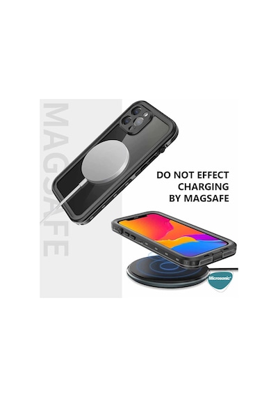 Microsonic Apple Uyumlu iPhone 12 Pro Kılıf Waterproof 360 Full Body Protective