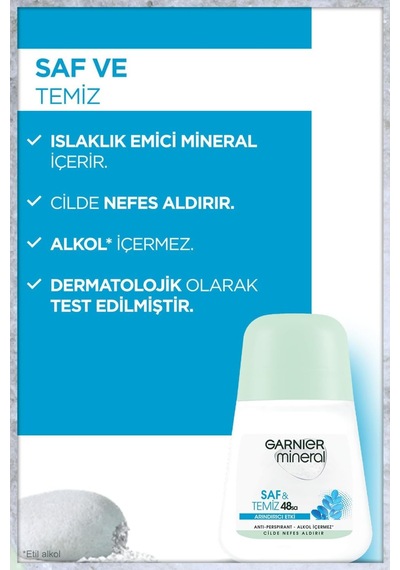 Garnier Mineral Saf&temiz Arındırıcı Etki Roll-on Deodorant