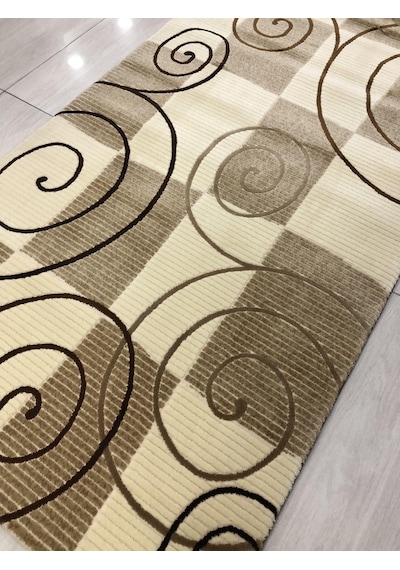 Saray Halı Vizyon 10325 A 100X200 Kahve Krem 2 Metre Yolluk !