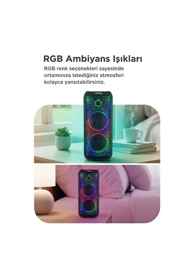 Özel Seri Bluetooth Hoparlör D64 Siyah Bas Işıklı