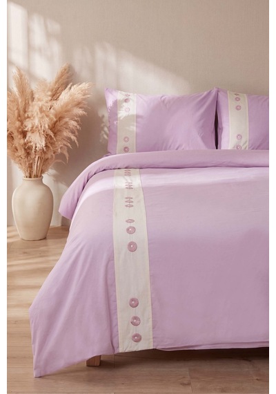 Daisy Violet %100 Pamuklu Çift Kişilik Nevresim Takımı - 4 Parça Mor