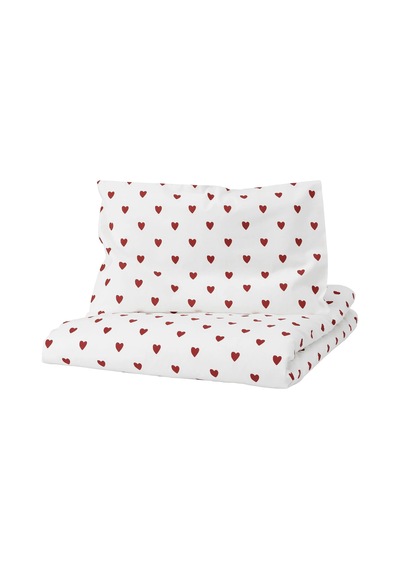 Ikea Barndrom Tek Kişilik Nevresim Takımı 110 X 130 Cm Beyaz - Kırmızı