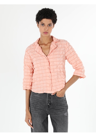 Colin's Regular Fit Shirt Neck Turuncu Kadın Uzun Kol Gömlek CL1058824_Q1.V2_ORA Turuncu