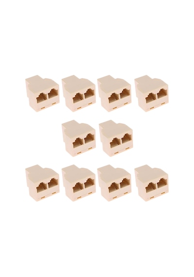 Rj45 Cat5 Cat6 1giriş 2 Çıkış Splitter Rj45 İnternet Çoklayıcı 10'lu Set