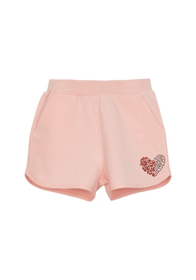 Lovetti Açık Pudra Kız Çocuk Kalp Baskılı Iki Iplik Şort 7853P018 Açık Pudra