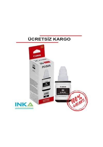 Canon Gı 490Bk Siyah Mürekkep 135Ml
