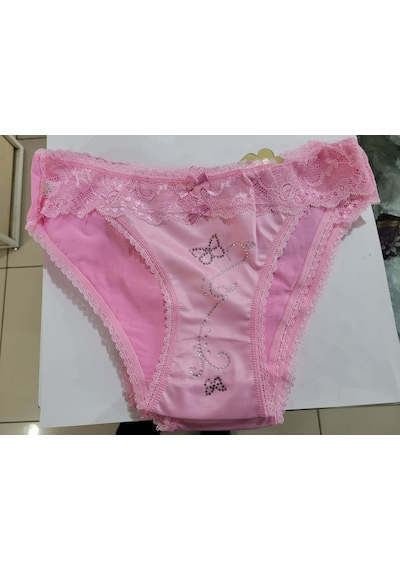 Papatya Dantel Detay Kadın Slip Külot V64 Pembe