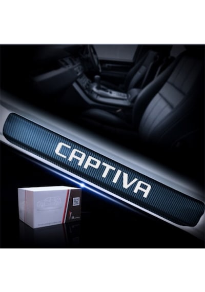 Chevrolet Captiva Carbon Fiber Kapı Eşiği Yazısı Sticker 4Adet