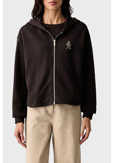Armani Exchange Logolu Kapüşonlu Yaka Sweat Kadın Sweat Xw002760 Af25528 U6032 Kahve