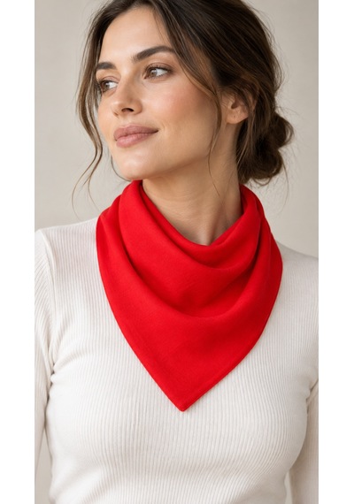 Herşeynota Bayrak Kırmızısı 52x52 Cm %100 Pamuk Fular Bandana Okul Tören Etkinlik Gösteri Çok Renkli