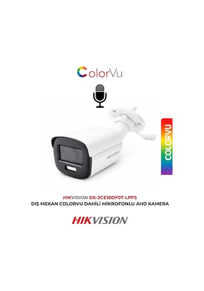 Ds-2ce10df0t-pf Tvı 2mp 1080p 2.8 Mm Sabit Lensli Colorvu Mini Bullet Kamera Geniş Açı