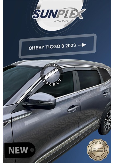 Sunplex Chery Tiggo 8 Pro Ve Pro Max 4'lü Kromlu Cam Rüzgarlığı