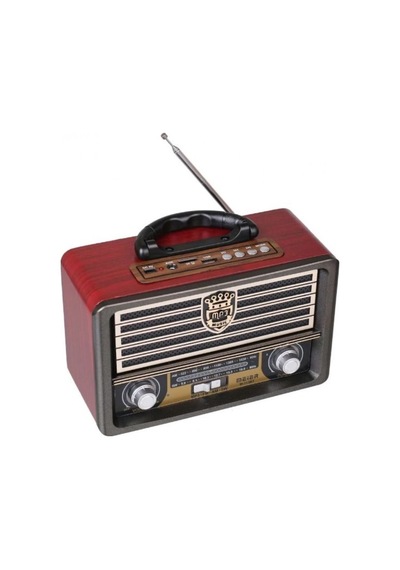 Meier M-113 Bluetooth Şarjlı Nostaljik Radyo Bt Usb/sd/mp3 Açık Kahverengi