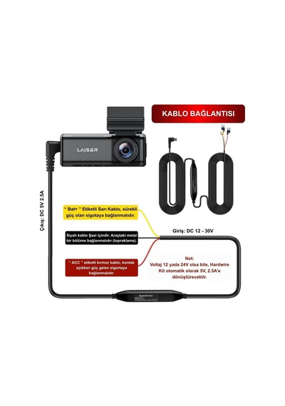 Laiser Bw-d363 Hardwire Kit - Park Modu Kablosu - Type-c / Hardwire Kit - Park Modu Kablosu