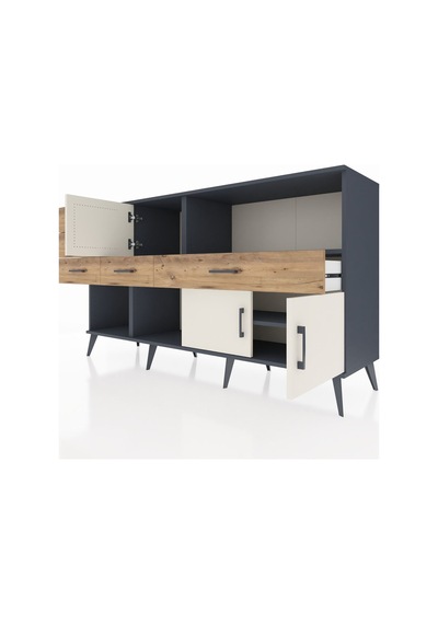 Kronos Konsol 2 Raflı 5 Çekmeceli 3 Kapaklı 176x59x99 Antrasit-ay Antrasit-aytaşı/çam Kronos Konsol 2 Raflı 5 Çekmeceli 3 Kapaklı 176x59x99 Antrasit-ay Antrasit-aytaşı/çam