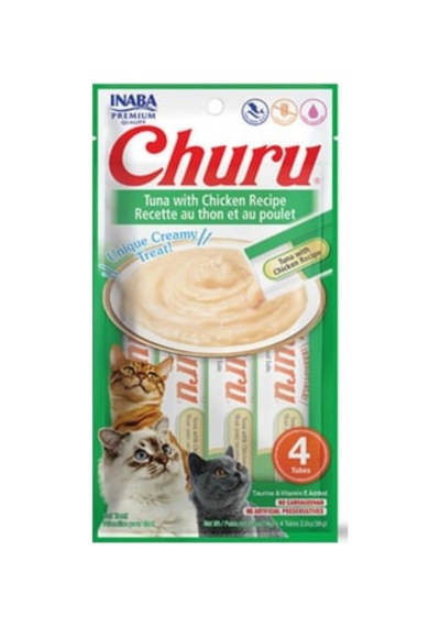 Ciao Churu Cream Ton Balıklı Ve Tavuklu Kedi Ödülü 4 X 14 Gr