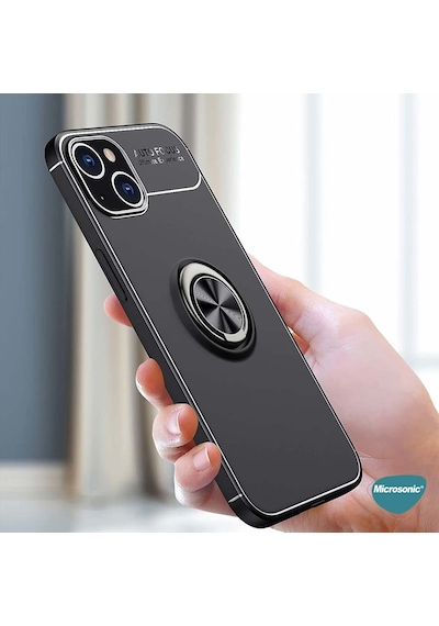 Microsonic Apple Uyumlu iPhone 13 Kılıf Kickstand Ring Holder