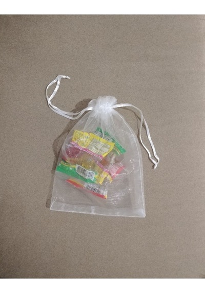 10 Adet Şeffaf Bez Kına Düğün Mevlüt Sünnet Hediye Kesesi Kese Çanta 18 Cm X 13 Cm
