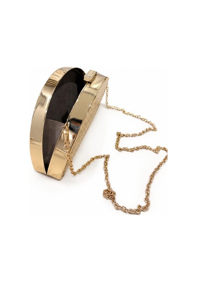 Aylesh Évora Kadın Gold Omuz Ve El Çantası Metalik Zincir Askılı Clutch Çanta Altın Altın