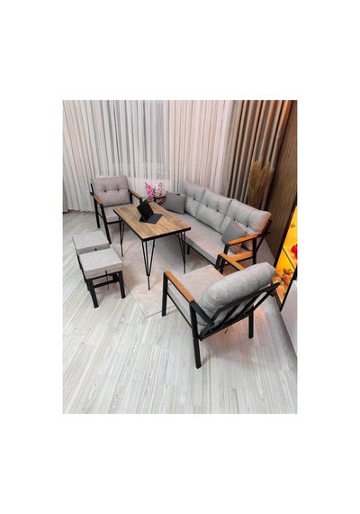 Houseart Lale Balkon, Bahçe - Cafe , Teras , Metal Kanepe Koltuk Takımı ,çay Seti 3+1+1+ 2 Puf Yemek Masası Açık Gri Houseart Lale Balkon, Bahçe - Cafe , Teras , Metal Kanepe Koltuk Takımı ,çay Seti 3+1+1+ 2 Puf Yemek Masası Açık Gri