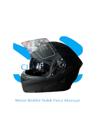 Çeneden Açılır Kask Siyah