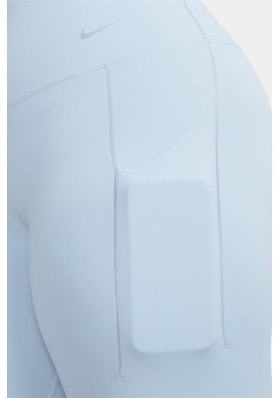 Nike Universa Medium Support High Rise Full Length Kadın Yüksek Bel 2 Cepli Toparlayıcı Tayt Açık Mavi